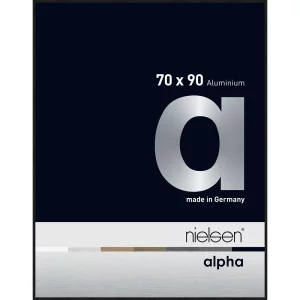 Alurahmen Alpha 70x90 cm | Schwarz matt eloxiert | Normalglas (2 mm)