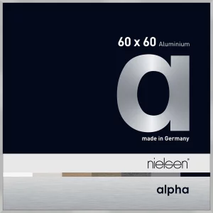 Alurahmen Alpha 60x60 cm | Silber matt | Normalglas (2 mm)
