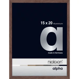 Alurahmen Alpha 15x20 cm | Wenge hell (furnierte Oberfläche) | Normalglas (2 mm)