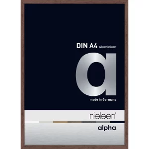 Alurahmen Alpha 21x29,7 cm (A4) | Wenge hell (furnierte Oberfläche) | Normalglas (2 mm)