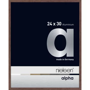 Alurahmen Alpha 24x30 cm | Wenge hell (furnierte Oberfläche) | Normalglas (2 mm)