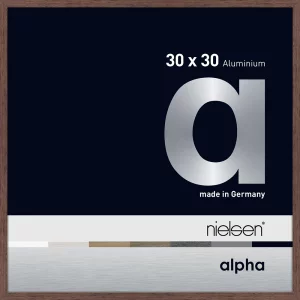 Alurahmen Alpha 30x30 cm | Wenge hell (furnierte Oberfläche) | Normalglas (2 mm)