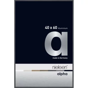 Aluminiumleiste Profil alpha 40x60 cm | Dunkelgrau glanz | Normalglas (2 mm)