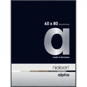 Aluminiumleiste Profil alpha 60x80 cm | Dunkelgrau glanz | Normalglas (2 mm)