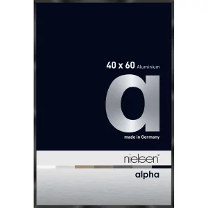 Aluminiumleiste Profil alpha 40x60 cm | Eloxal schwarz glanz | Normalglas (2 mm)