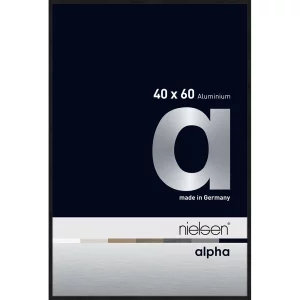Aluminiumleiste Profil alpha 40x60 cm | Eloxal schwarz matt | Normalglas (2 mm)