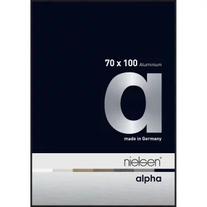 Aluminiumleiste Profil alpha 70x100 cm | Eloxal schwarz matt | Normalglas (2 mm)