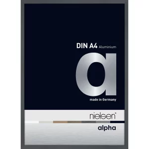 Aluminiumleiste Profil alpha nach Maß Dunkelgrau glanz | Museumsglas UV 70 entspiegelt