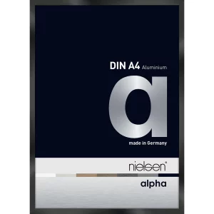 Aluminiumleiste Profil alpha nach Maß Eloxal Schwarz glanz | Museumsglas UV 70 entspiegelt