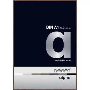 Aluminiumleiste Profil alpha 59,4x84,1 cm (A1) | Wenge hell (furnierte Oberfläche) | Normalglas (2 mm)