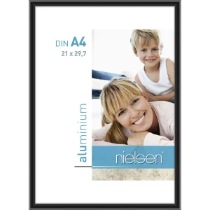 Alurahmen Classic 21x29,7 cm (A4) | Eloxiert Schwarz | Normalglas (2 mm)