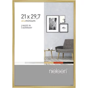 Alurahmen Pixel 21x29,7 cm (A4) | Gold glanz | Normalglas (2 mm)