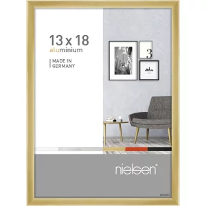 Alurahmen Pixel 13x18 cm | Gold glanz | Normalglas (2 mm)