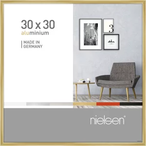Alurahmen Pixel 30x30 cm | Gold glanz | Normalglas (2 mm)