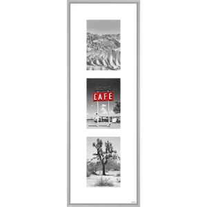 Galerierahmen Junior 3 Bilder 20x60 cm (3x 10x15 cm) | Silber matt | Normalglas (2 mm)