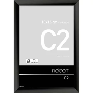 Fotorahmen C2 10x15 cm | Eloxal Schwarz glanz | Normalglas (2 mm)