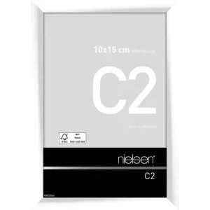 Fotorahmen C2 10x15 cm | Weiß glanz | Normalglas (2 mm)