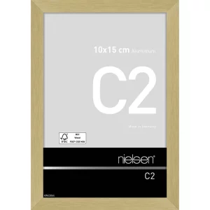 Fotorahmen C2 10x15 cm | Struktur Gold matt | Normalglas (2 mm)