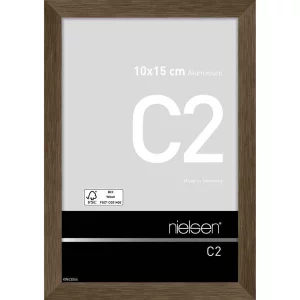 Fotorahmen C2 10x15 cm | Struktur Walnuss matt | Normalglas (2 mm)