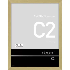 Fotorahmen C2 15x20 cm | Struktur Gold matt | Normalglas (2 mm)
