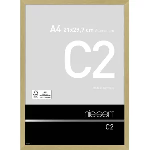 Alurahmen C2 21x29,7 cm (A4) | Struktur Gold matt | Normalglas (2 mm)