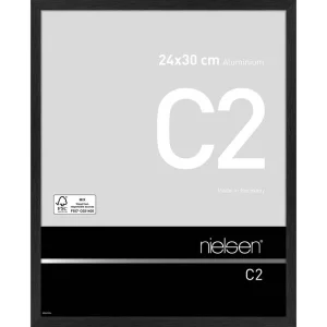 Alurahmen C2 24x30 cm | Struktur Schwarz matt | Normalglas (2 mm)