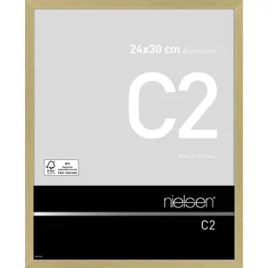 Alurahmen C2 24x30 cm | Struktur Gold matt | Normalglas (2 mm)