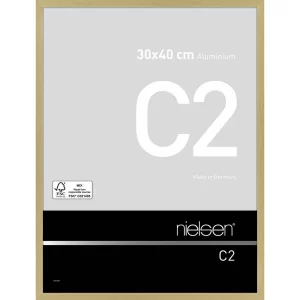 Alurahmen C2 30x40 cm | Struktur Gold matt | Normalglas (2 mm)