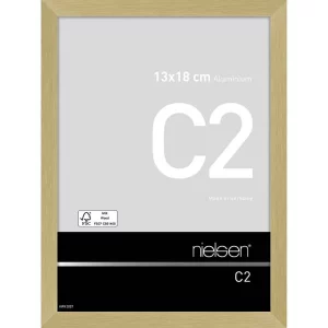 Fotorahmen C2 13x18 cm | Struktur Gold matt | Normalglas (2 mm)