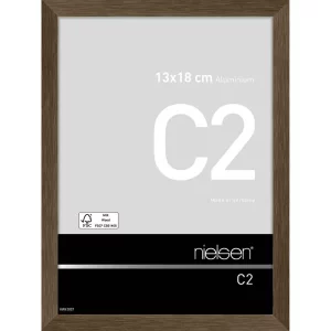 Fotorahmen C2 13x18 cm | Struktur Walnuss matt | Normalglas (2 mm)