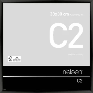 Alurahmen C2 30x30 cm | Eloxal Schwarz glanz | Normalglas (2 mm)