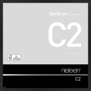 Alurahmen C2 30x30 cm | Struktur Schwarz matt | Normalglas (2 mm)