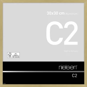 Alurahmen C2 30x30 cm | Struktur Gold matt | Normalglas (2 mm)