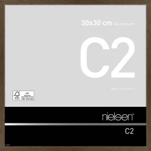 Alurahmen C2 30x30 cm | Struktur Walnuss matt | Normalglas (2 mm)