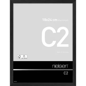Fotorahmen C2 18x24 cm | Struktur Schwarz matt | Normalglas (2 mm)
