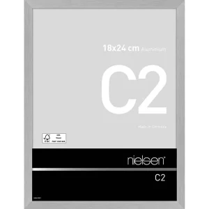 Fotorahmen C2 18x24 cm | Struktur Silber matt | Normalglas (2 mm)