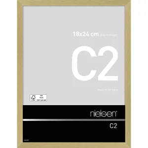Fotorahmen C2 18x24 cm | Struktur Gold matt | Normalglas (2 mm)