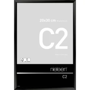 Fotorahmen C2 20x30 cm | Eloxal Schwarz glanz | Normalglas (2 mm)