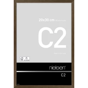Fotorahmen C2 20x30 cm | Struktur Walnuss matt | Normalglas (2 mm)