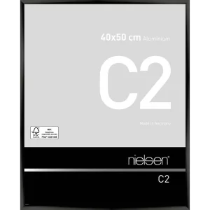 Alurahmen C2 40x50 cm | Eloxal Schwarz glanz | Normalglas (2 mm)