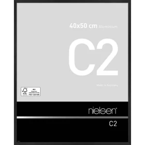 Alurahmen C2 40x50 cm | Struktur Schwarz matt | Normalglas (2 mm)