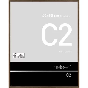Alurahmen C2 40x50 cm | Struktur Walnuss matt | Normalglas (2 mm)