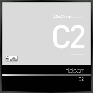 Alurahmen C2 40x40 cm | Eloxal Schwarz glanz | Normalglas (2 mm)