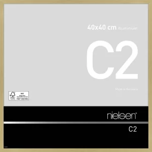 Alurahmen C2 40x40 cm | Struktur Gold matt | Normalglas (2 mm)
