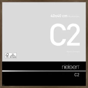 Alurahmen C2 40x40 cm | Struktur Walnuss matt | Normalglas (2 mm)