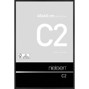 Alurahmen C2 40x60 cm | Struktur Schwarz matt | Normalglas (2 mm)