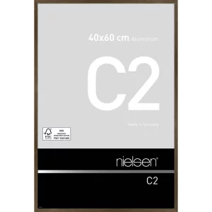 Alurahmen C2 40x60 cm | Struktur Walnuss matt | Normalglas (2 mm)