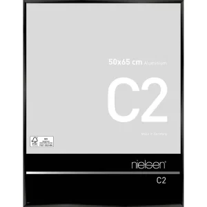 Alurahmen C2 50x65 cm | Eloxal Schwarz glanz | Normalglas (2 mm)