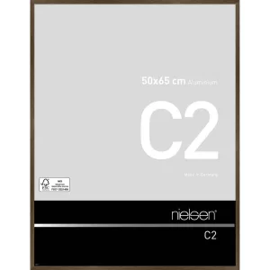 Alurahmen C2 50x65 cm | Struktur Walnuss matt | Normalglas (2 mm)