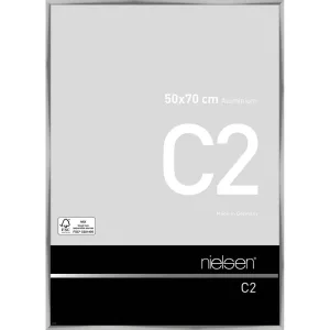 Alurahmen C2 50x70 cm | Silber glanz | Normalglas (2 mm)